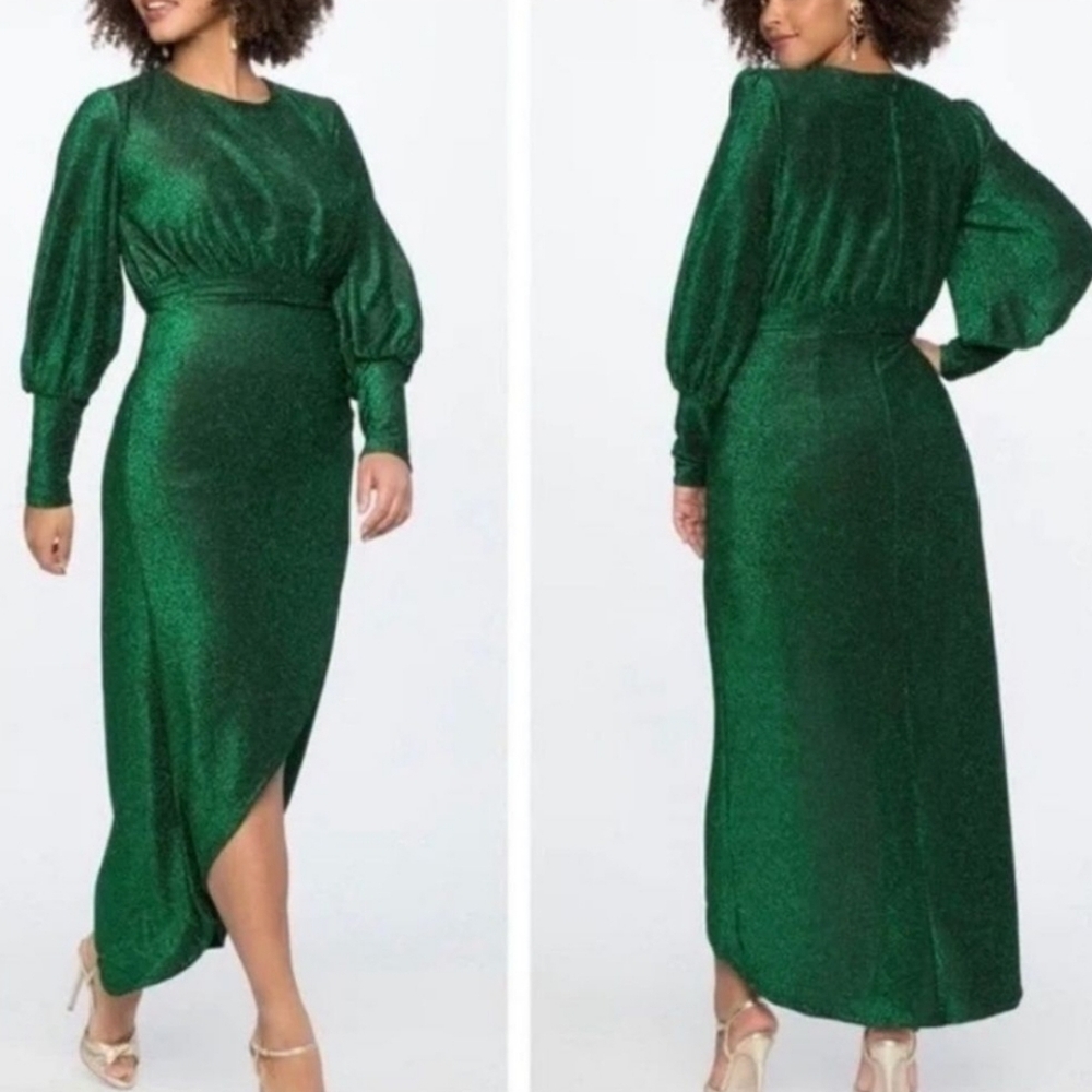 ELOQUII Cocktail Evening Sparkle Maxi Dress